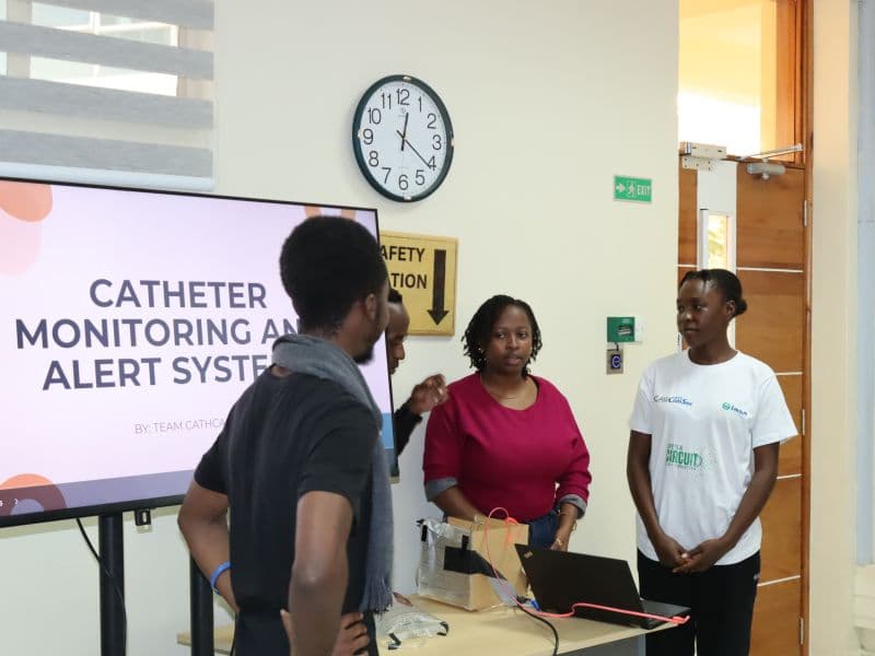 Design challenge teams presenting their prototype